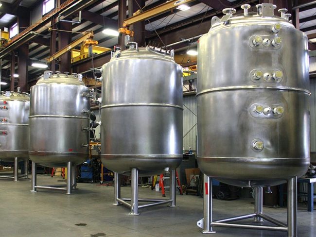 multiple ASME jacketed reactors for chemical processing