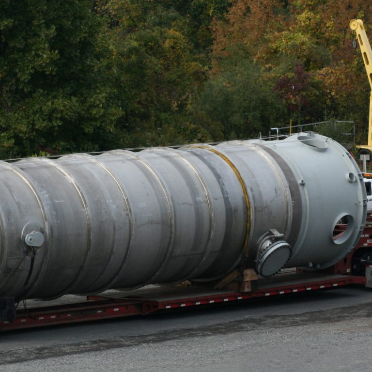 extra large manufactured column before customer shipment