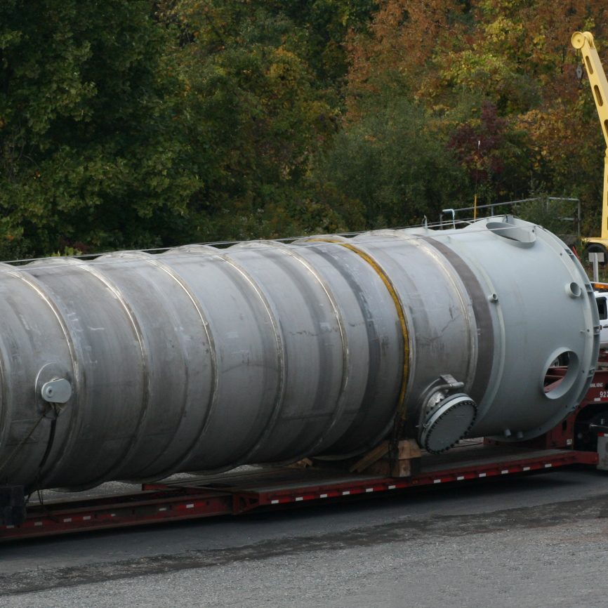 extra large manufactured column before customer shipment