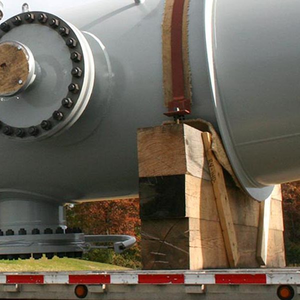 manufactured slug catcher on a shipping skid