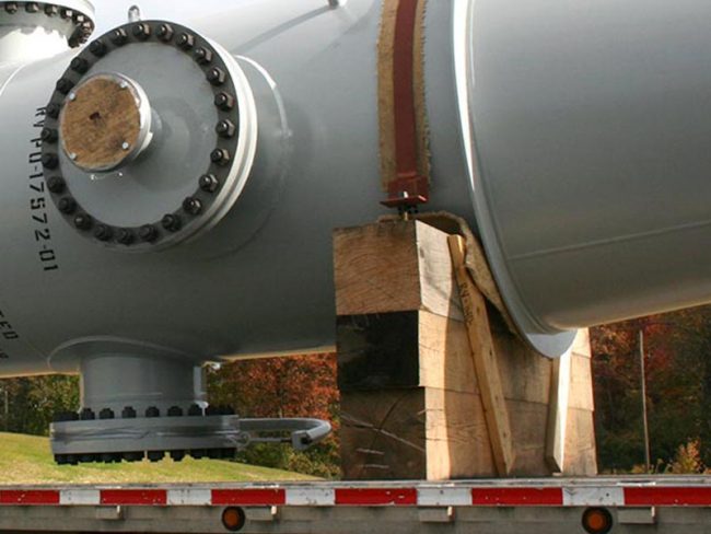 manufactured slug catcher on a shipping skid